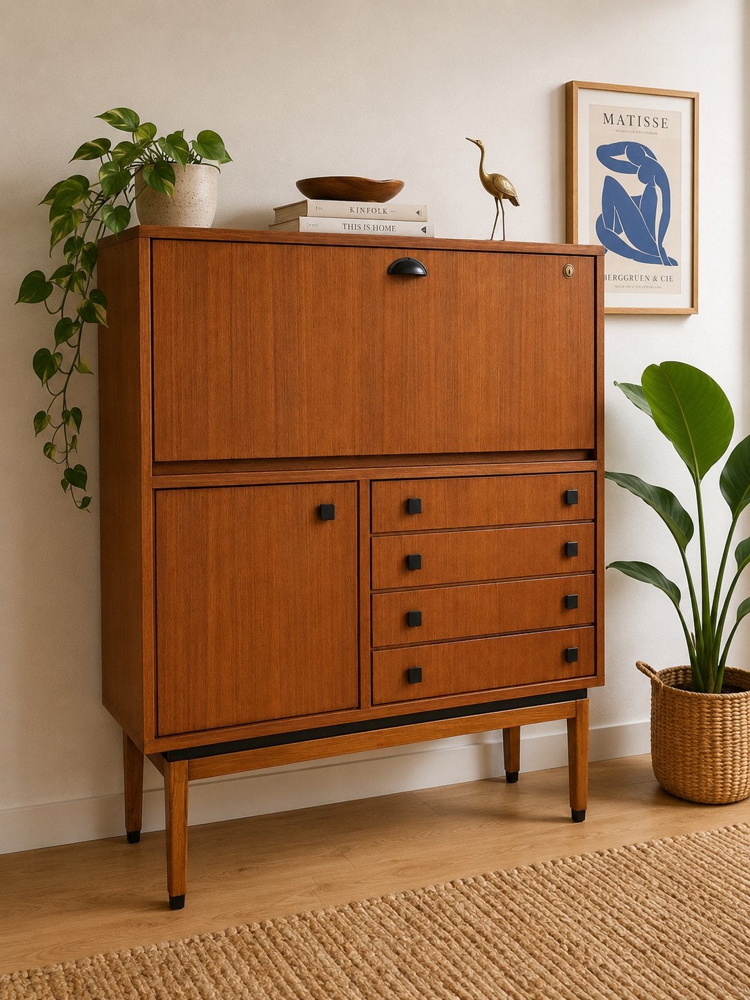 Vintage secretaire / barkast, Enlèvement, Comme neuf