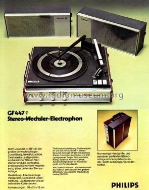 Rétro. Lecteur, platine avec Philips--22 GF 447, Enlèvement ou Envoi, Utilisé, Tourne-disque, Philips