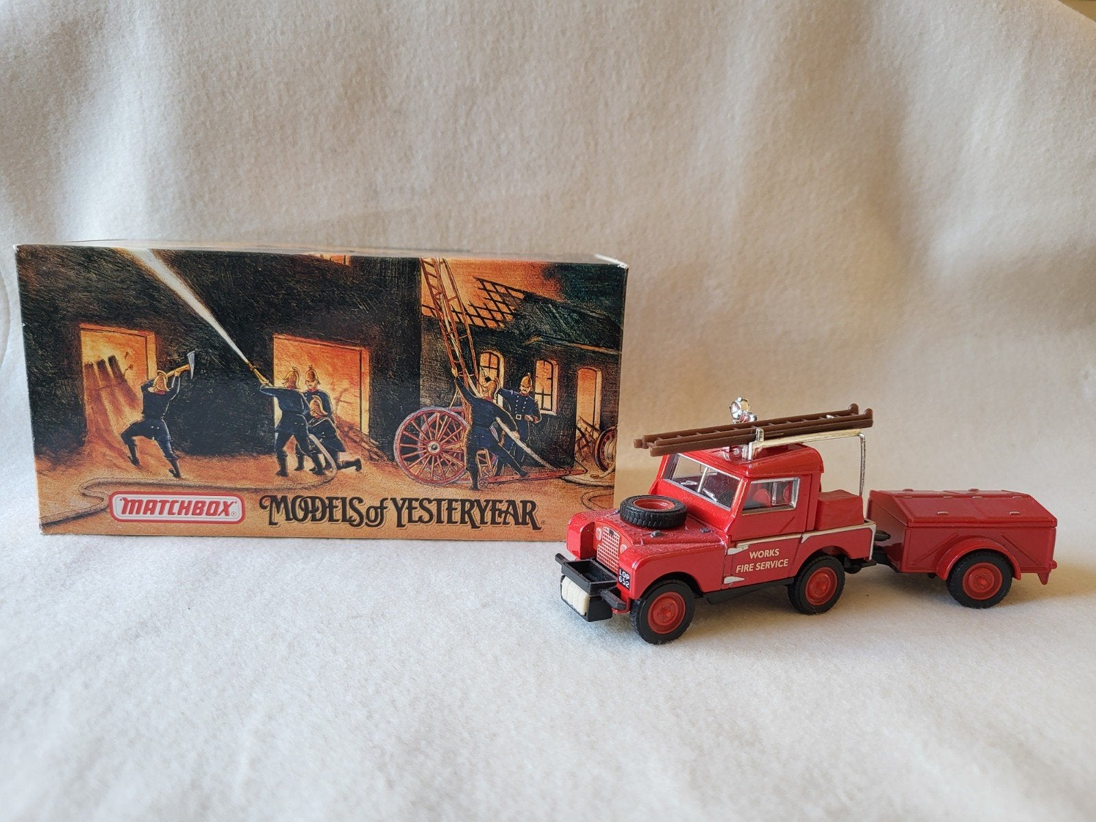 Camion de pompiers auxiliaire Land Rover Matchbox YEF02 1948, Enlèvement ou Envoi, Matchbox