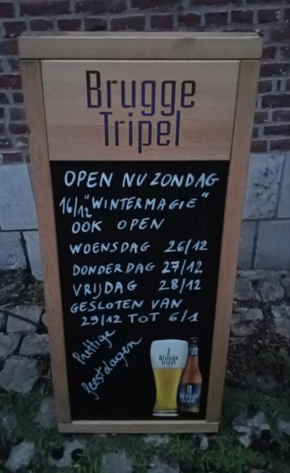 Tableau noir double fac affichage publicitaire Brugge, Collections, Marques & Objets publicitaires
