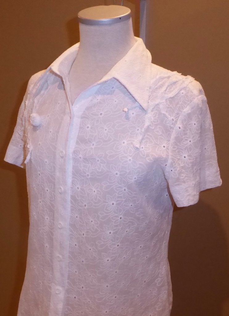 Wit kanten bloesje m 38, Kleding | Dames, Ophalen, Zo goed als nieuw, Wit