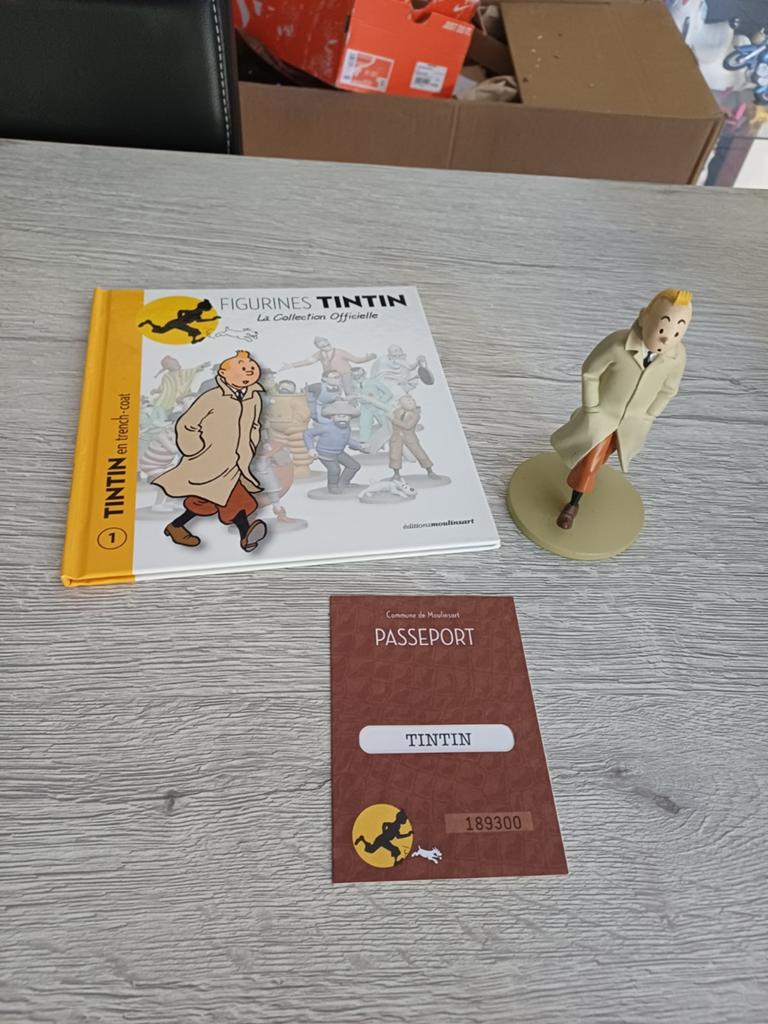 Figurine Tintin numéro 1 collection officielle Moulinsart, Collections, Personnages de BD, Comme neuf, Statue ou Figurine, Tintin