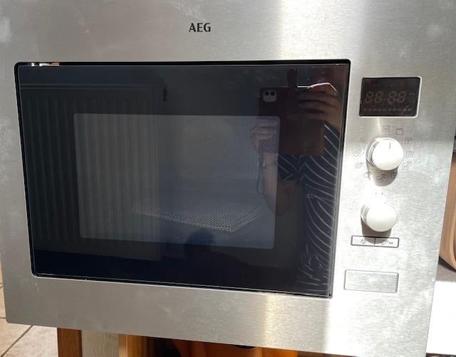 AEG inbouw combi microgolfoven / oven te koop, Zo goed als nieuw, Oven met grill, Draaiplateau, Microgolffunctie