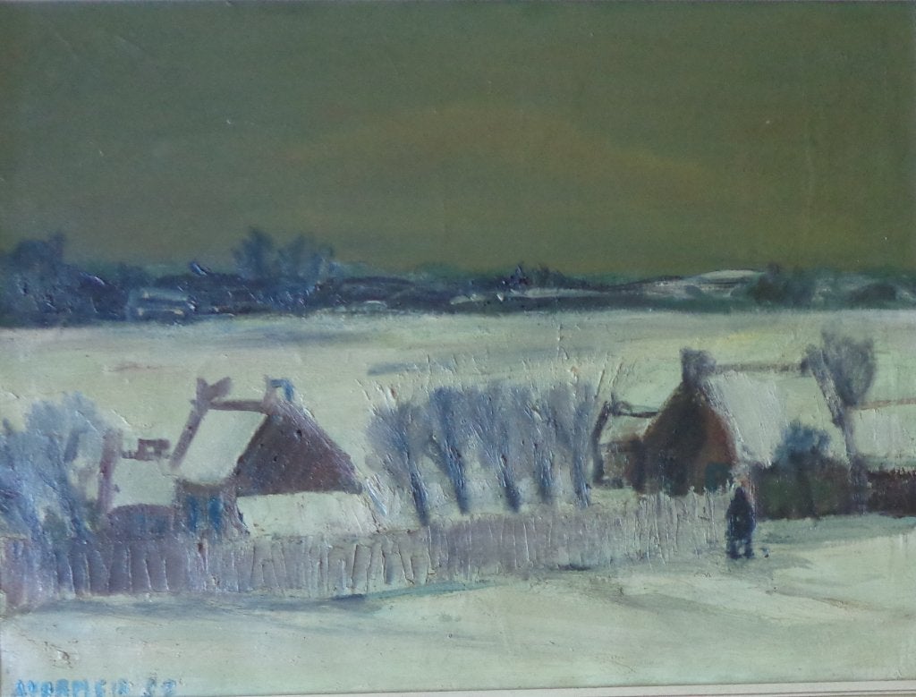 ALFONS VERMEIR / SNEEUW / OLIEVERF DOEK / 75x96cm / KADER, Antiek en Kunst, Ophalen