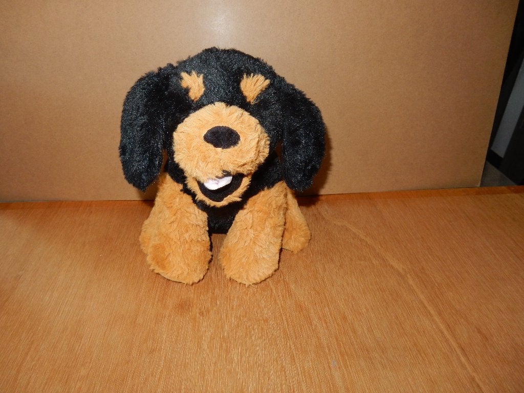 nr.113 - Knuffel hond (bruin/zwart), Ophalen of Verzenden, Bruin, Hond