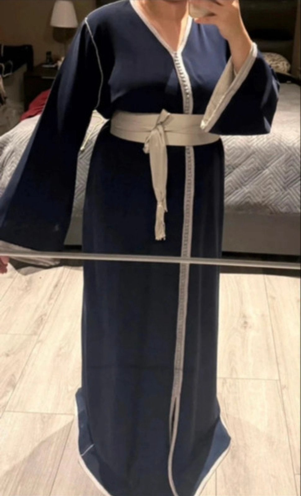 Caftan bleu marine, Vêtements | Femmes, Enlèvement ou Envoi, Comme neuf, Taille 36 (S), Gris