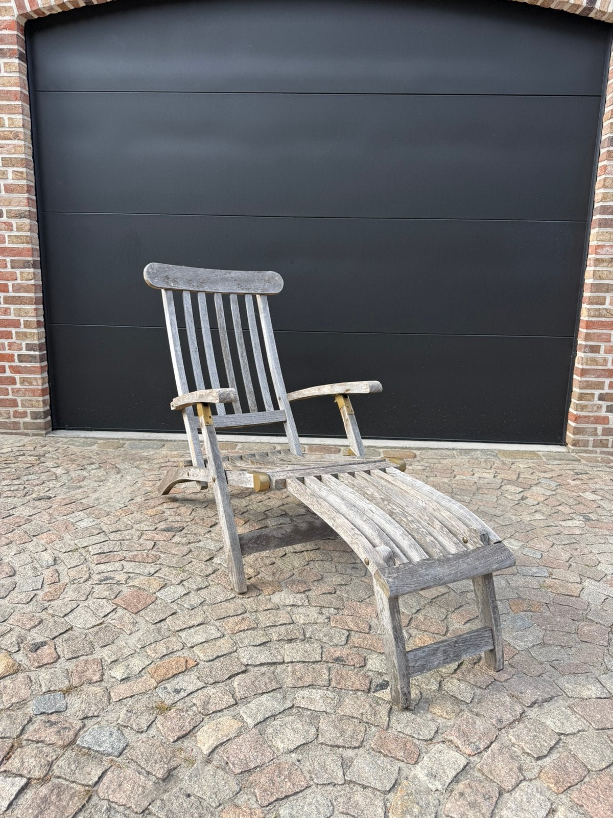 2x Ligstoel teakhout (deckchair) incl kussens, Ophalen, Zo goed als nieuw, Teakhout, Verstelbaar