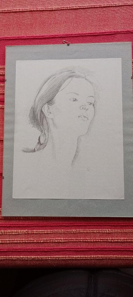 Très beau dessin de Claire Vasic 150 €, Antiquités & Art, Enlèvement, Dessin, Dessin au crayon, Sous verre