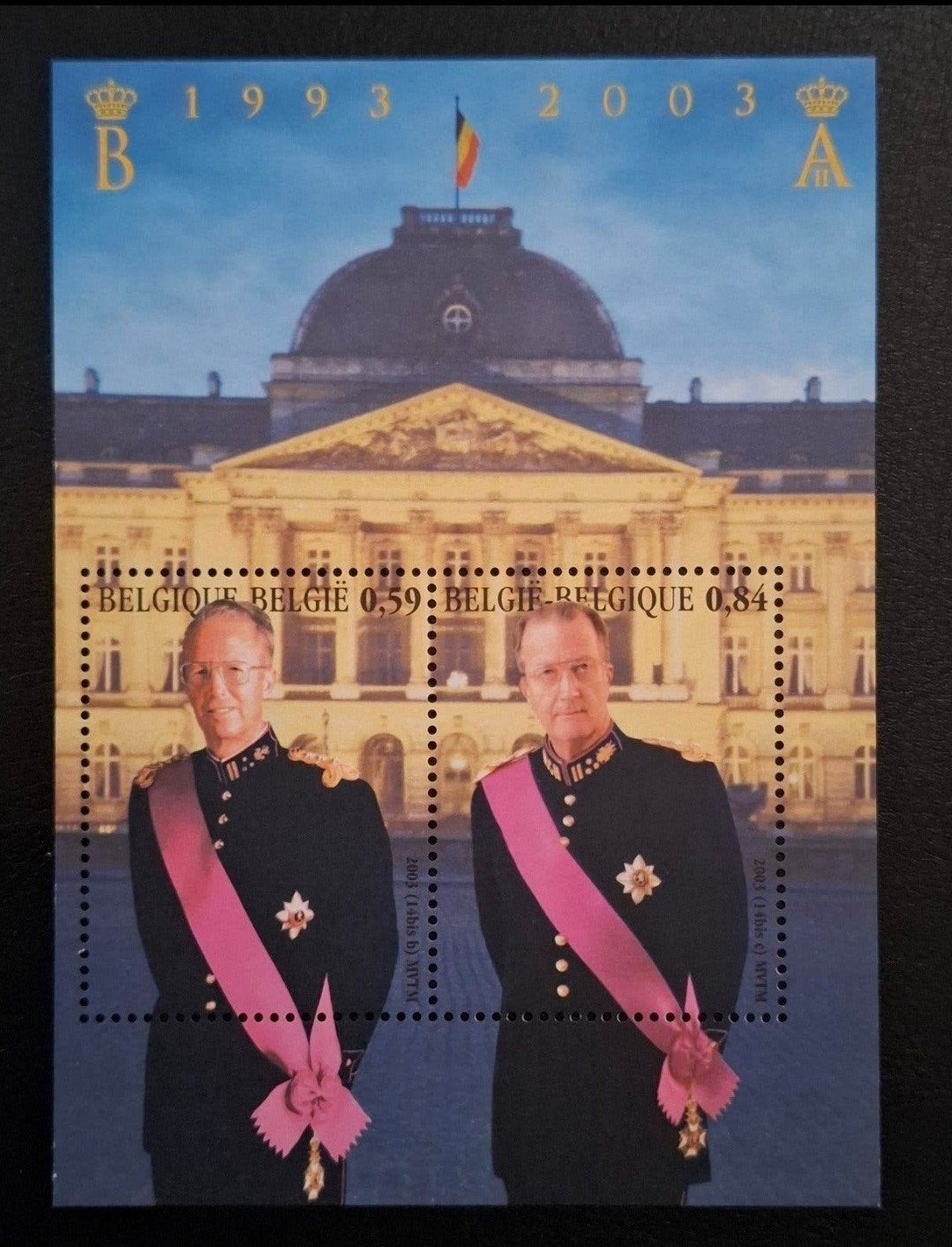 België: OBP 3202/03-BL105 ** Hulde aan de Koning 2003., Koninklijk huis, Frankeerzegel, Ophalen of Verzenden, Zonder stempel