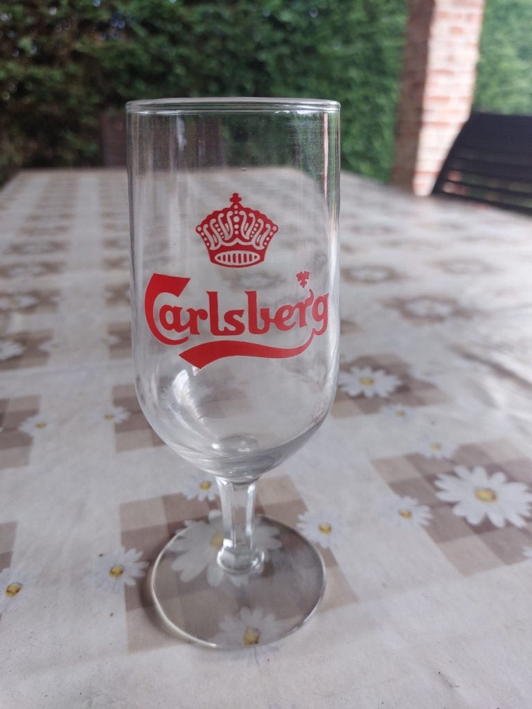Bierglas Carlsberg 0,2 liter, Ophalen of Verzenden, Zo goed als nieuw, Glas of Glazen, Overige merken