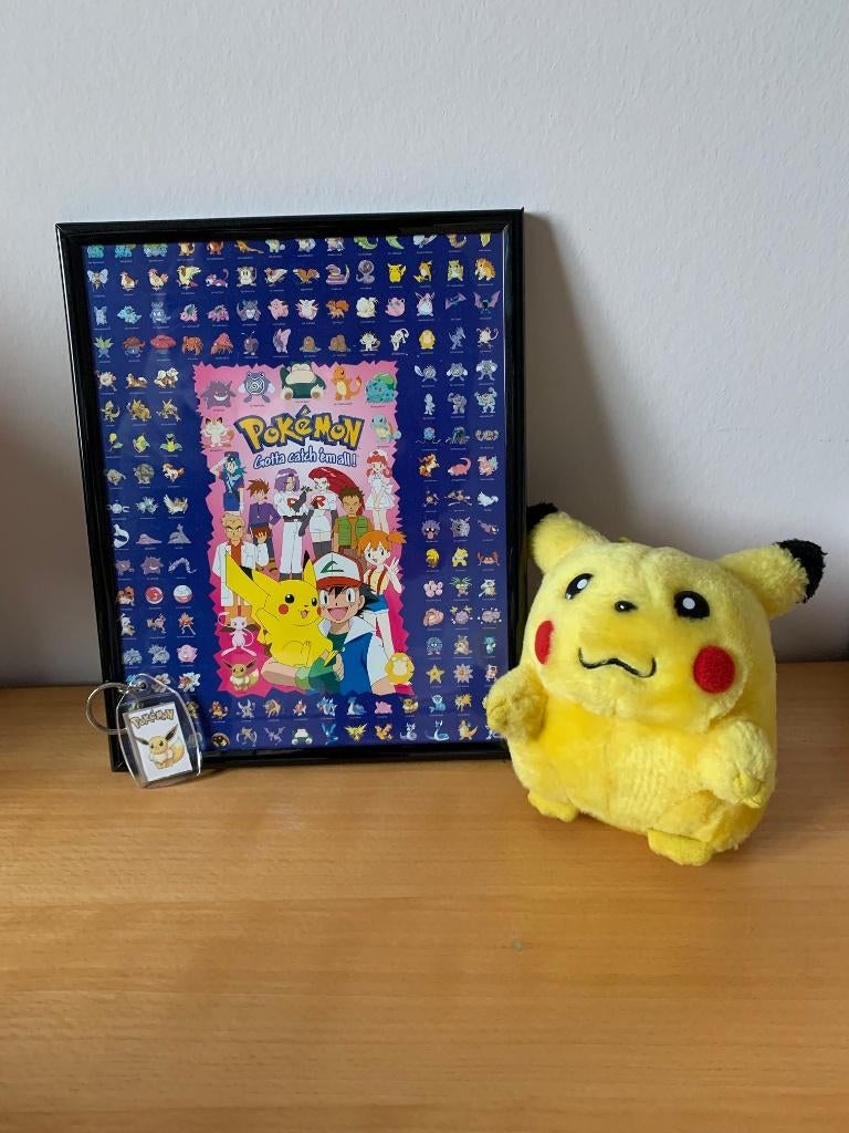 Pokemon Picachu kader - knuffel - sleutelhanger, Ophalen of Verzenden, Zo goed als nieuw, Tv, Actiefiguur of Pop