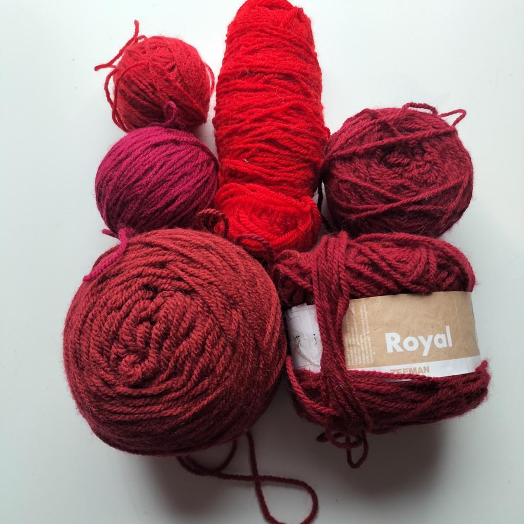 Lot rode acryl wol, Ophalen of Verzenden, Gebruikt, Breien of Haken, Wol of Garen