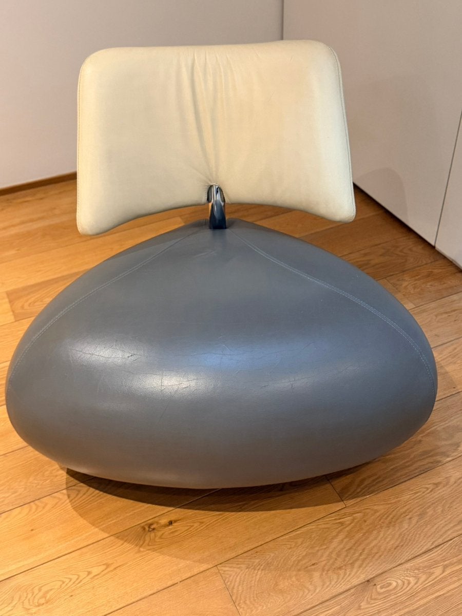Leolux Pallone fauteuil — ontwerp Roy van Scheemaker — leer, Huis en Inrichting, Fauteuils, Ophalen, Gebruikt, Design, 75 tot 100 cm
