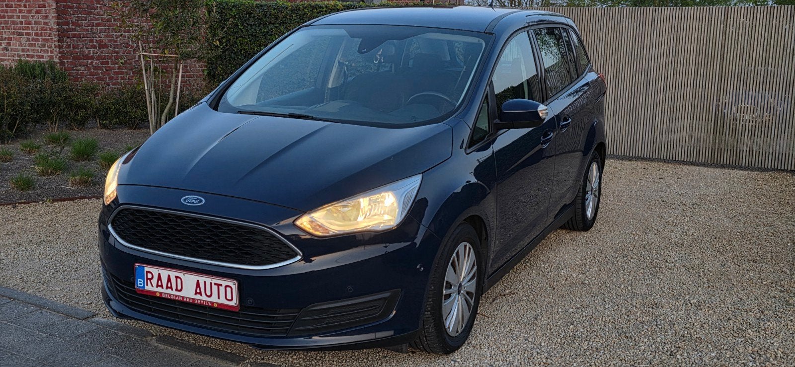 Ford grand Cmax 1.0 ecco bost 92kw/1e hands _ gegarandeerd!, Auto's, Voorwielaandrijving, Dealer onderhouden, Blauw, Bedrijf