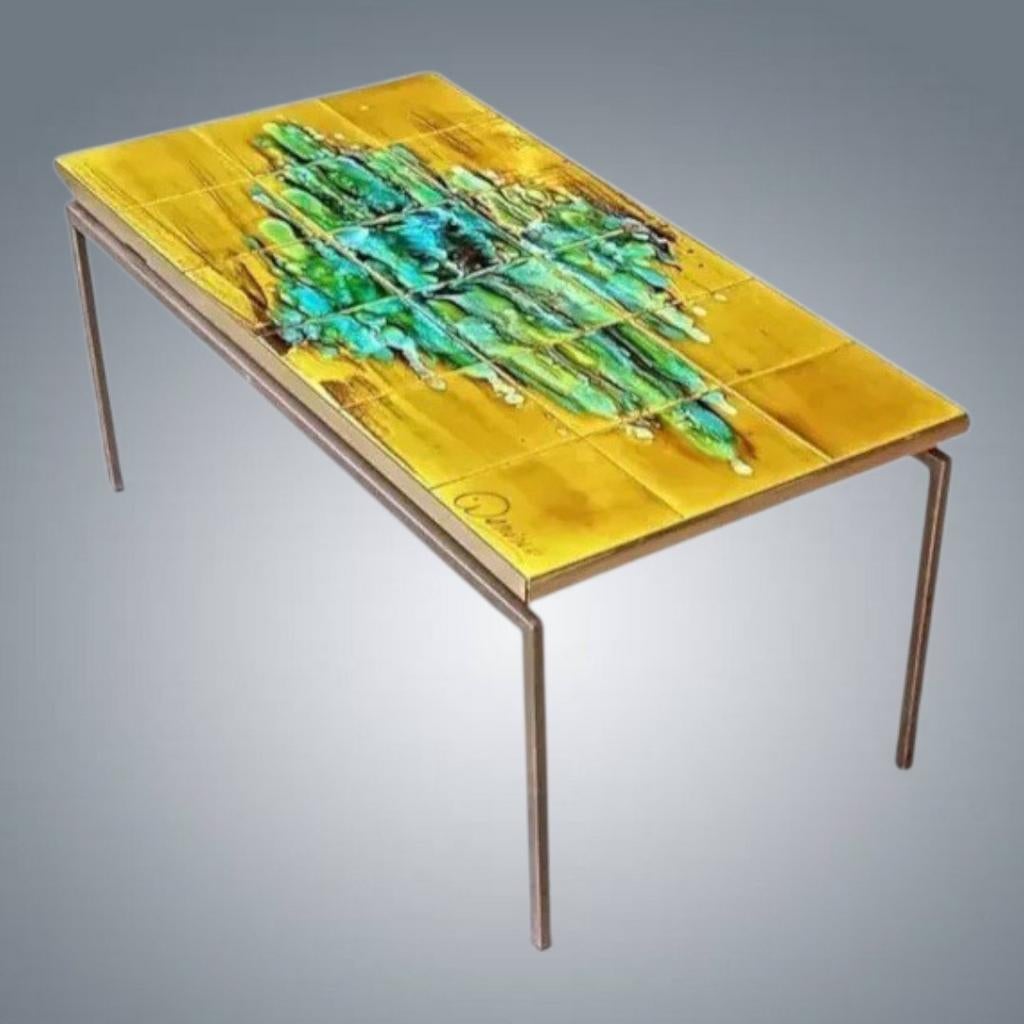 Table basse Vintage Céramique De Nisco (signée), Enlèvement