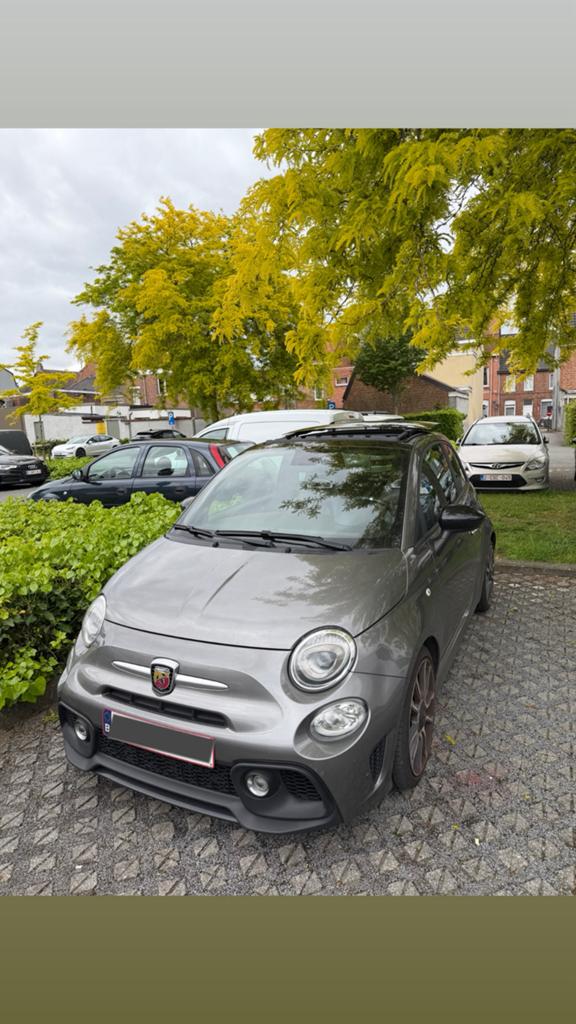 Abarth 500, Auto's, Zwart, Leder, Parkeersensor, Particulier