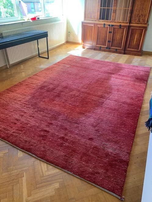 tapis rouge Gabbeh fait main - magnifique -, Maison & Meubles, Enlèvement, Rouge