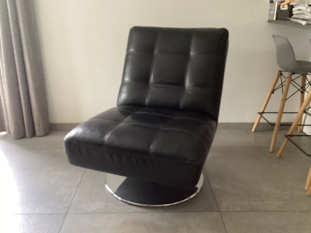 Vintage lederen lounge zetel, Maison & Meubles, Canapés | Sofas & Chaises Longues, 75 à 100 cm, Vintage, 150 à 200 cm, Enlèvement