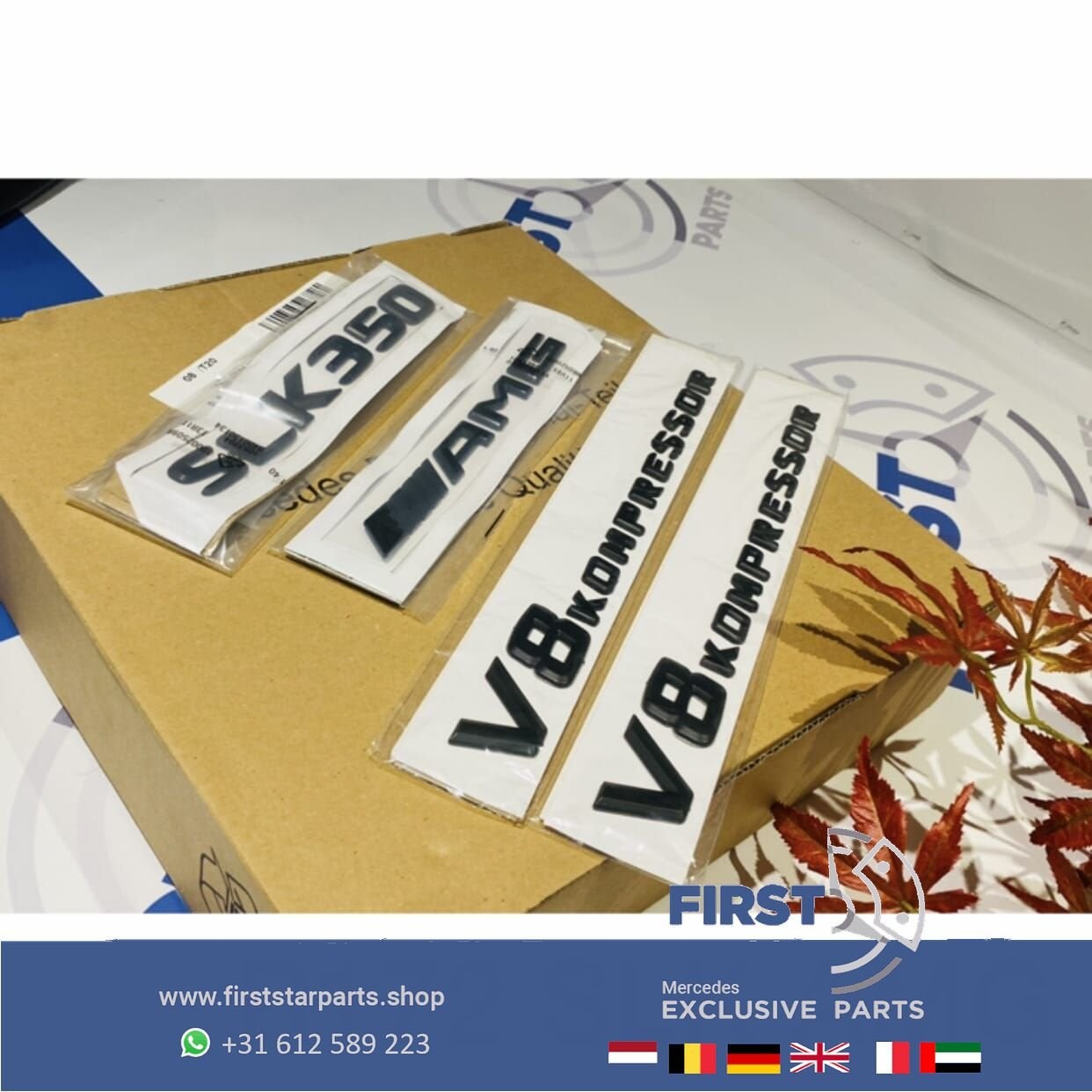 R170 R171 R172 SLK V8 AMG LOGO SET ZWART EMBLEMEN SET Merced, Gebruikt, -, Ophalen of Verzenden, -