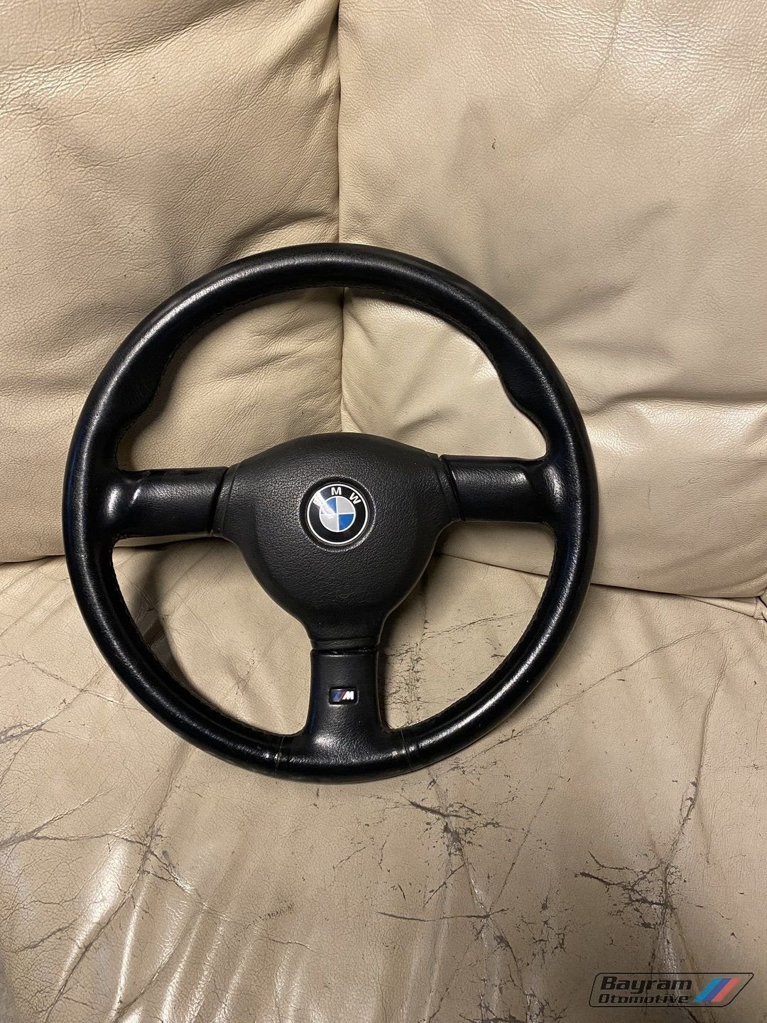 Bmw E30 mtech 2 stuur zwart lederen sportstuur e34 E32 mtech, Auto-onderdelen, Ophalen, Gebruikt, -, -