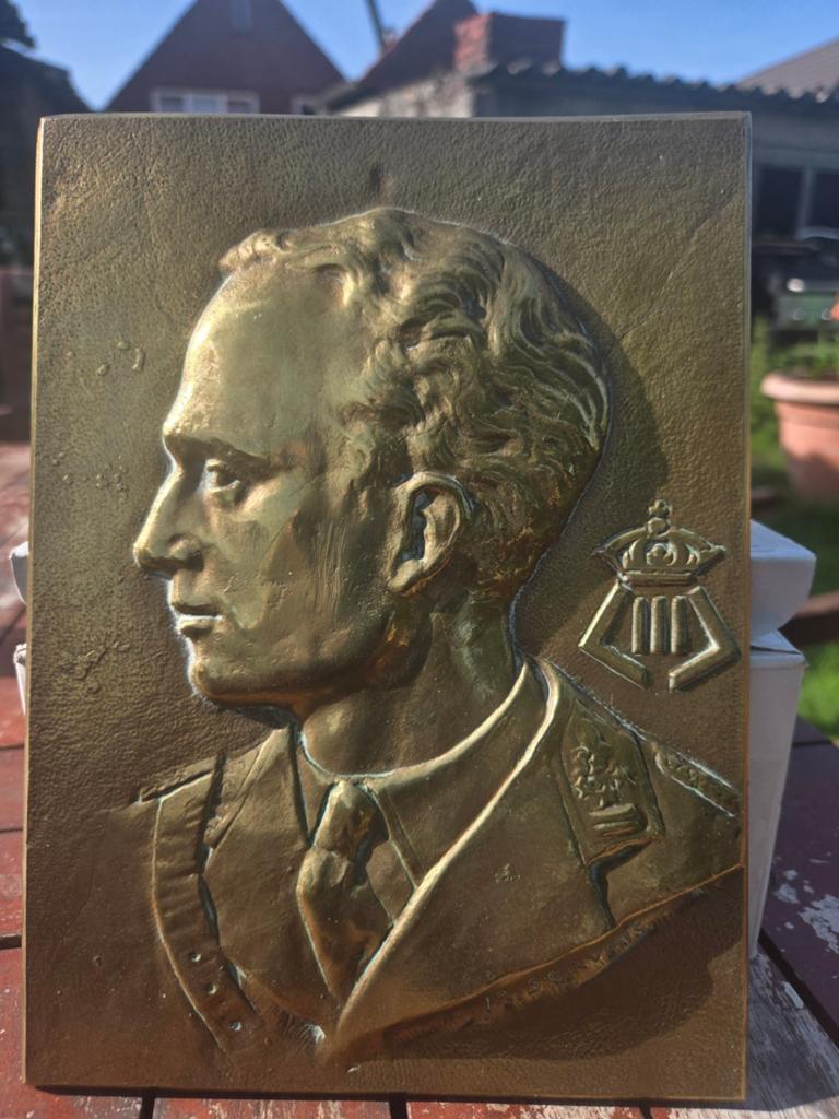 Prachtige Bronzen Gedenkplaat Koning Boudewijn (Gelimiteerde, Antiek en Kunst, Antiek | Brons en Koper, Ophalen of Verzenden, Brons