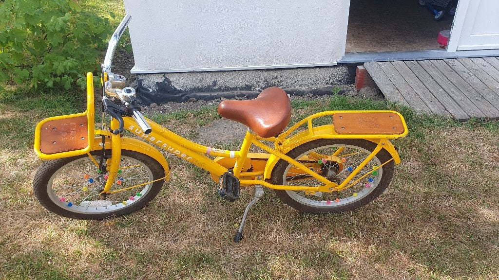 Gele kinderfiets 16 inch, Ophalen, Terugtraprem, Zo goed als nieuw, 16 inch