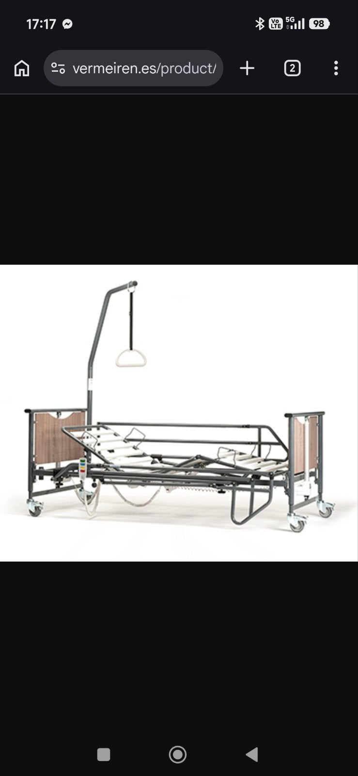 Lit de soins 2030 Vermeiren avec matelas bleu original., Enlèvement, Comme neuf, Une personne, Vert
