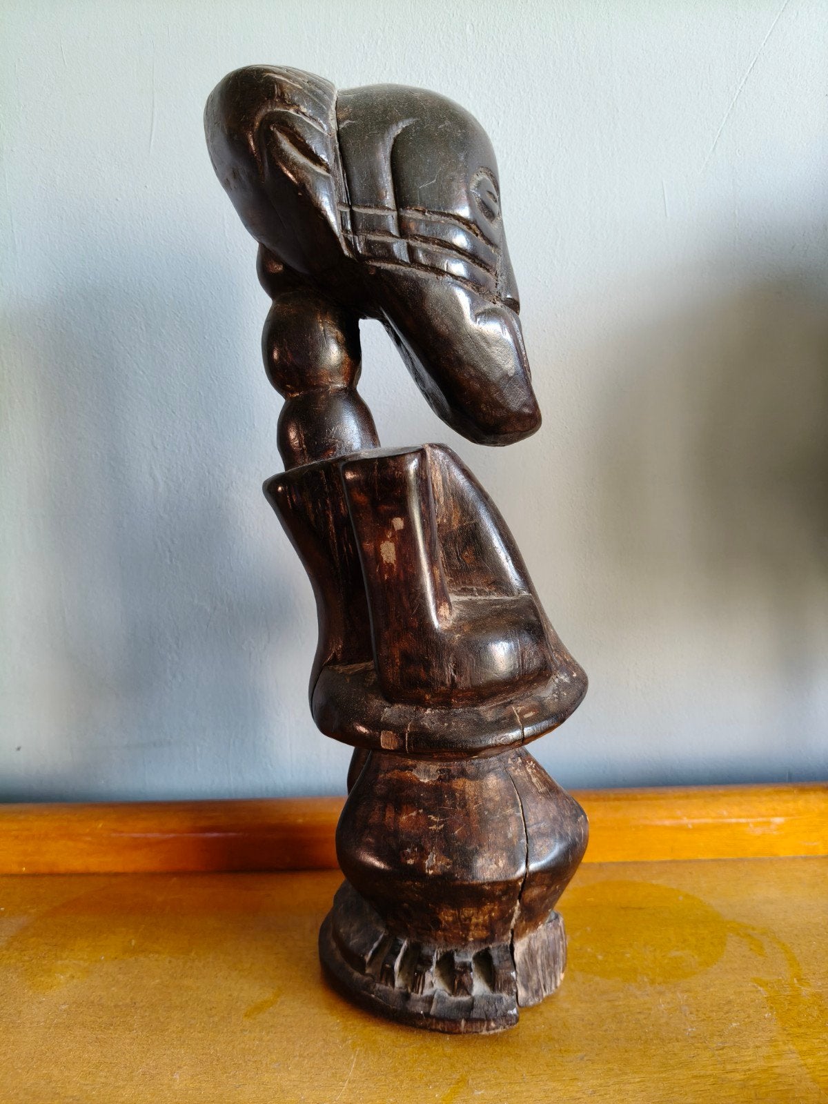 Authentiek Afrikaans Houten Beeldje – Songye Stijl (34 cm /, Ophalen, Hout, Houtsnijwerk