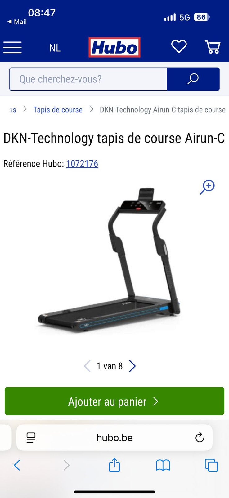 DKN Technologies AirUn-C loopband - Nieuw, Sport en Fitness, Ophalen, Nieuw, Metaal, Loopband