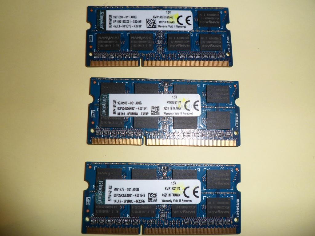 RAM geheugen Kingston DDR3 4GB, 204PIN, KVR1333D3S9 1 Stuk, Computers en Software, RAM geheugen, Ophalen, Zo goed als nieuw, DDR3