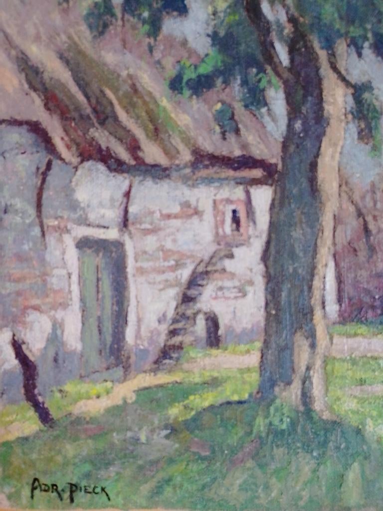 Adri Pieck  1894 - 1982   Gevel Oude Boerderij, Antiek en Kunst, Verzenden
