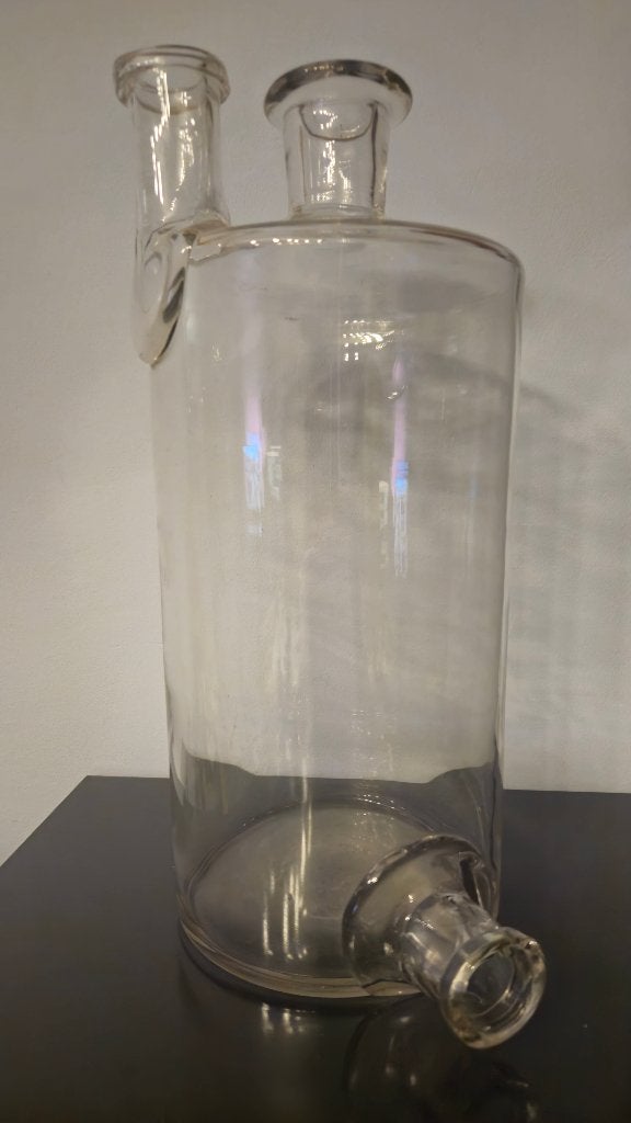 Vintage glazen laboratoriumfles, Verzamelen, Ophalen of Verzenden, Gebruikt, Overige typen