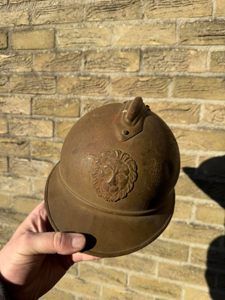 Wo1 ABBL helm M15 mosterdkleur, Verzamelen, Ophalen of Verzenden