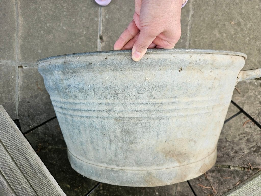 Grande bassine en galvanisé, Moins de 30 cm, Enlèvement, Utilisé, Métal