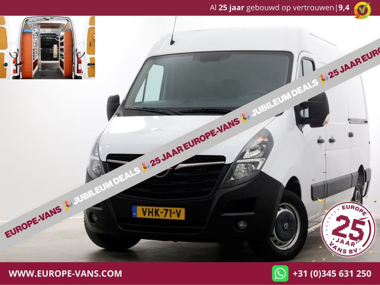 Opel Movano 2.3 Turbo 150pk L2H2 Camera/Inrichting/2x Schuif, 254 g/km, Wit, Bedrijf, Onderhoudsboekje