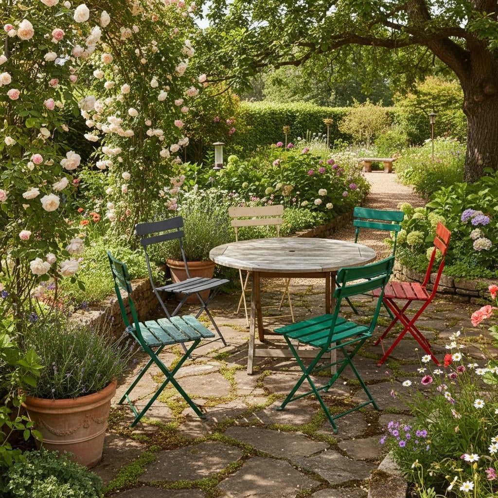 Anciennes chaises de bistrot françaises vintage, Jardin & Terrasse, Ensembles de jardin, Envoi, Utilisé, Bois