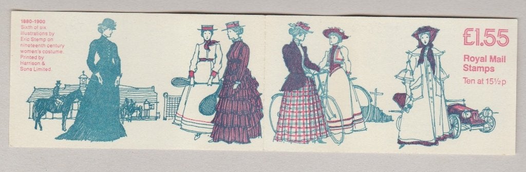 GB 1982 £ 1.55 Booklet SG FR4B Costume 1880-90 **, Verzenden, Postfris