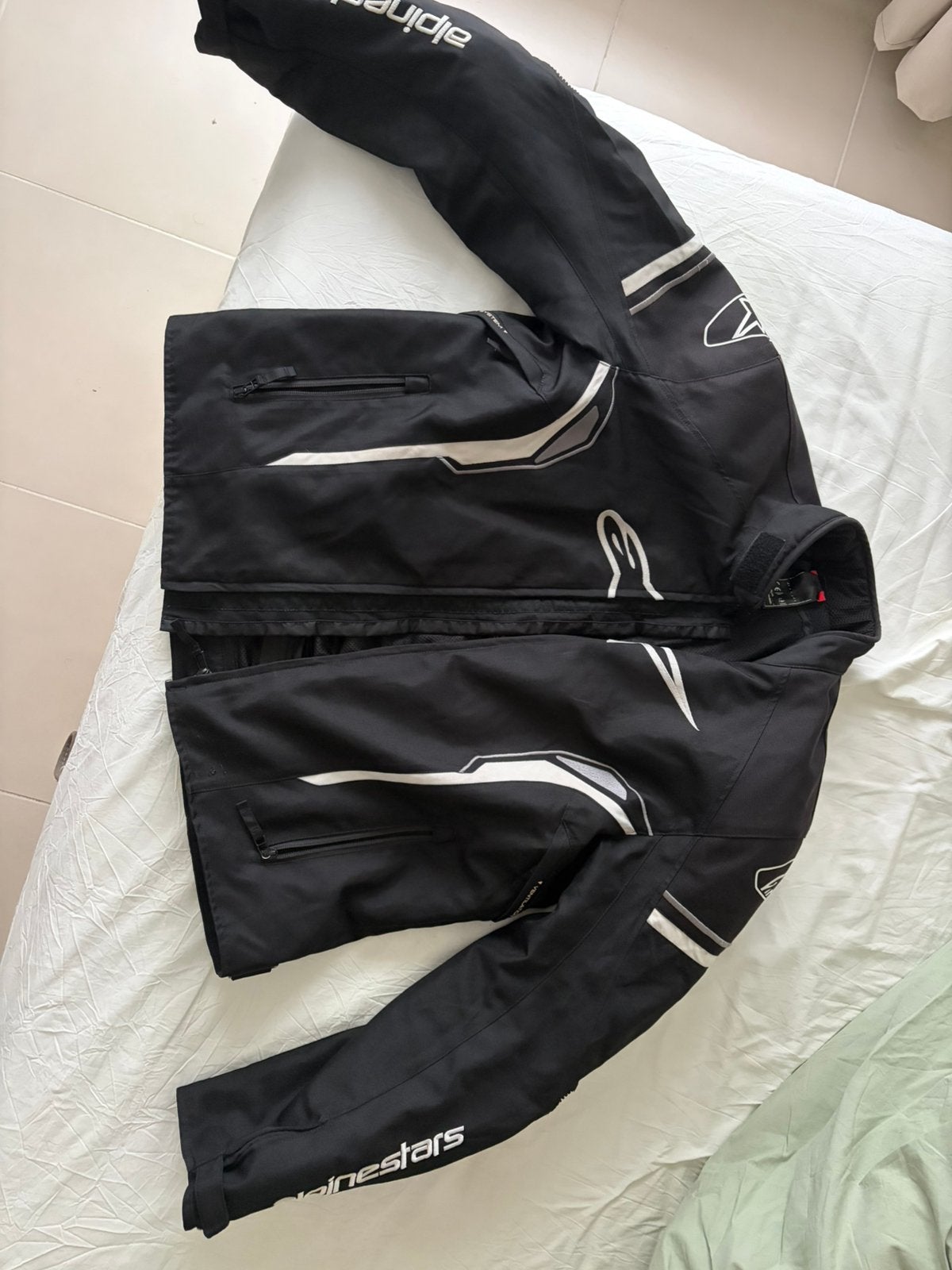 T-SP 1 Waterproof Jacket Zwart-Wit, Motos, Enlèvement, Seconde main, Hommes, Manteau | tissu