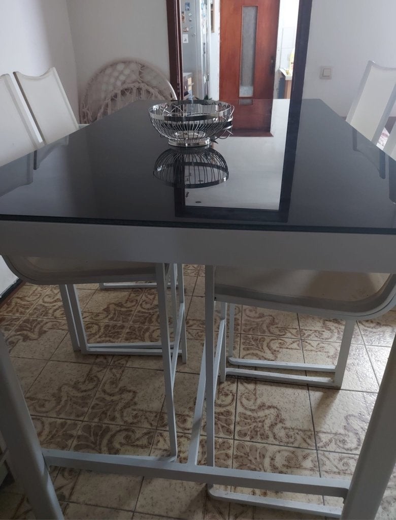 Table de terrasse avec 4 chaises, Chaise, Comme neuf, Autres matériaux, Sets de jardin