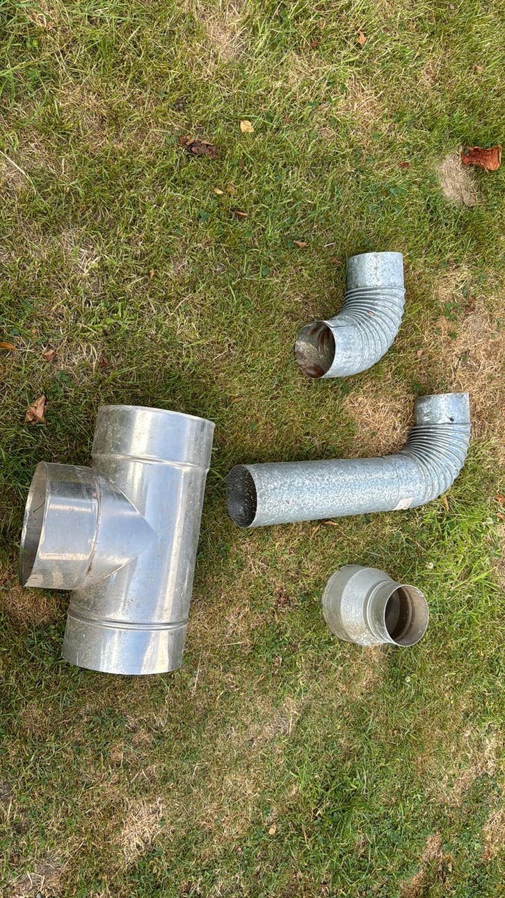 Koppelstukken in alu inox en galva, Ophalen of Verzenden, Gebruikt, Inox, Bochten