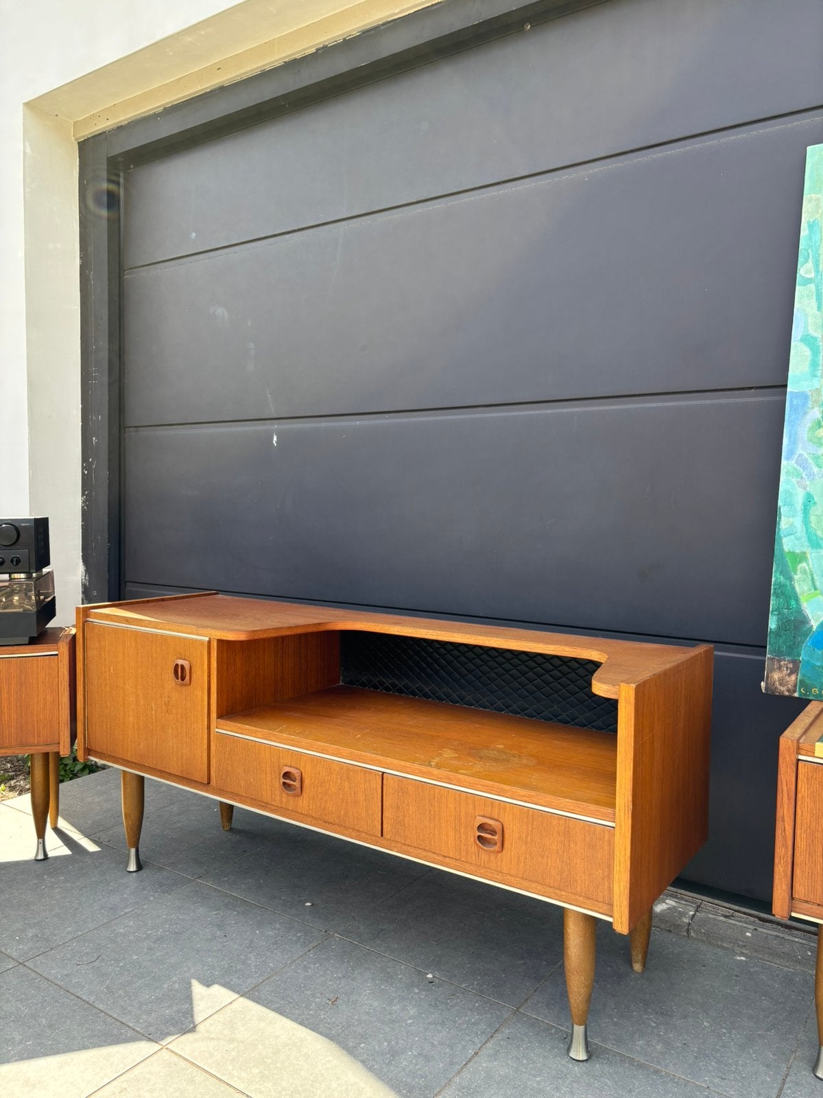 Scandinavisch teakhouten set - jaren 70, Huis en Inrichting, Kasten |Televisiemeubels, Ophalen, 100 tot 150 cm, Teakhout, Scandinavisch