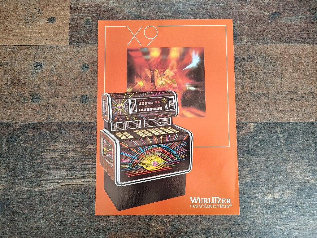 Flyer: Wurlitzer X9 (1976) jukebox, Verzenden, Wurlitzer