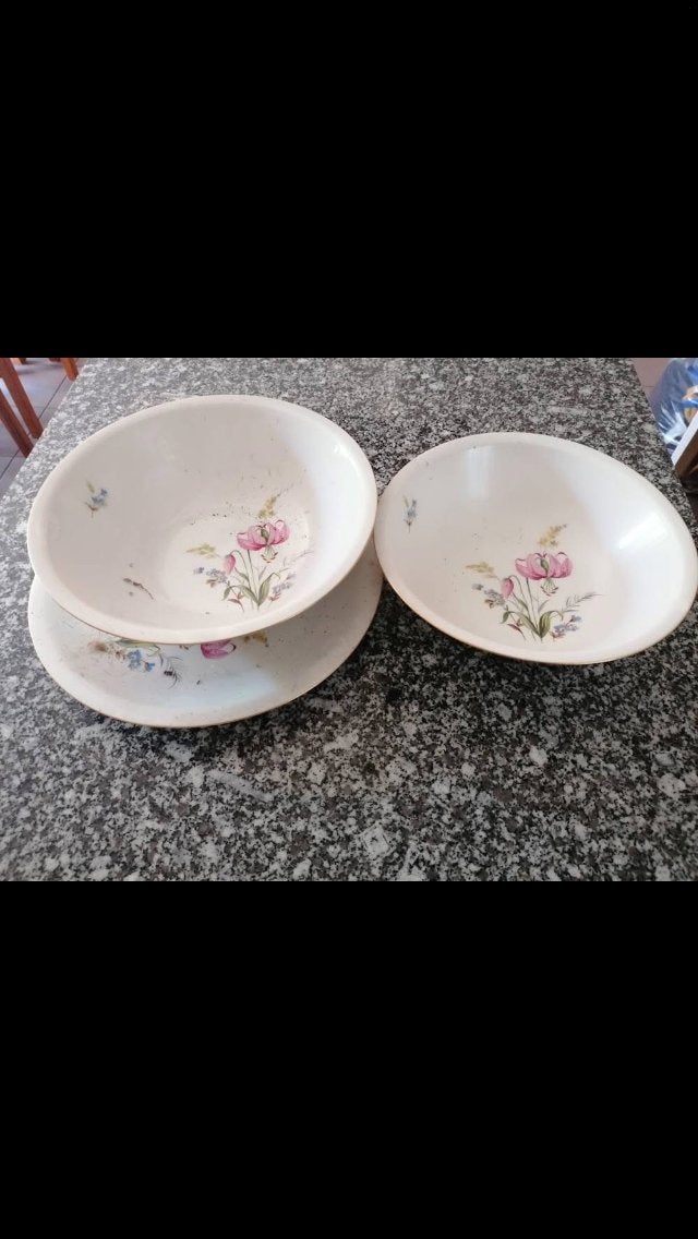 12 personen servies met antiek bloemenmotief, Enlèvement