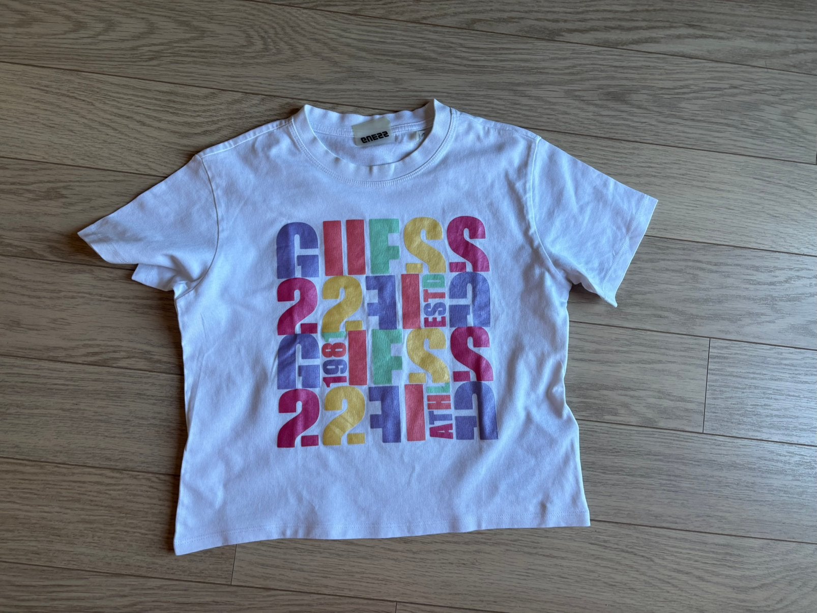 Witte t shirt Guess, Kinderen en Baby's, Kinderkleding | Maat 140, Verzenden, Gebruikt, Meisje, Shirt of Longsleeve