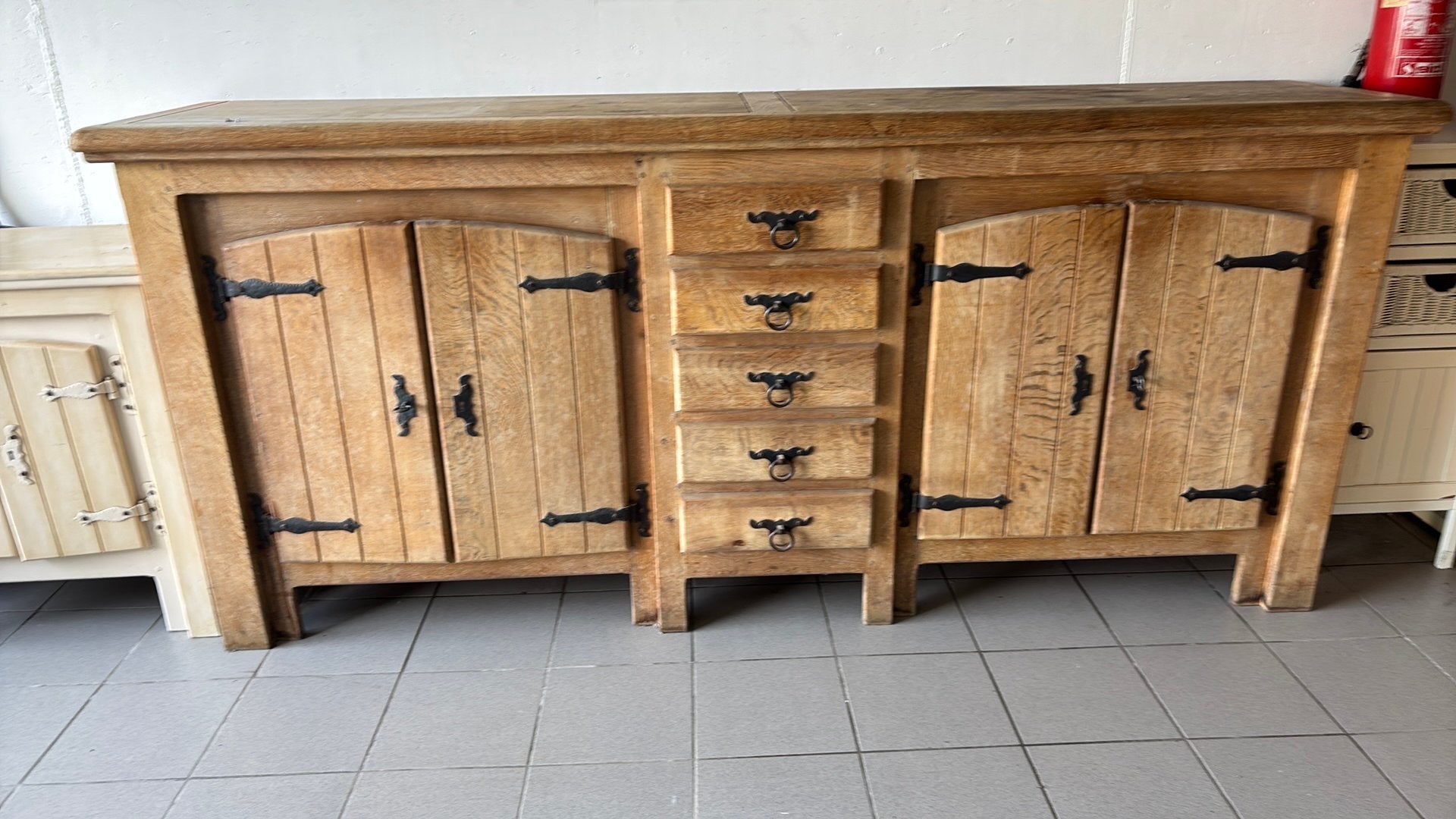 Vol eiken meubelset., Huis en Inrichting, Ophalen, Gebruikt, Eikenhout, 200 cm of meer