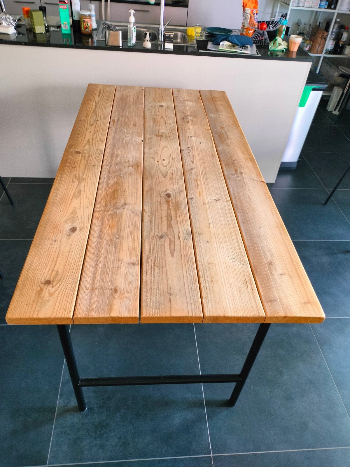 Houten eettafel 160 x 100, Ophalen, 150 tot 200 cm, 100 tot 150 cm