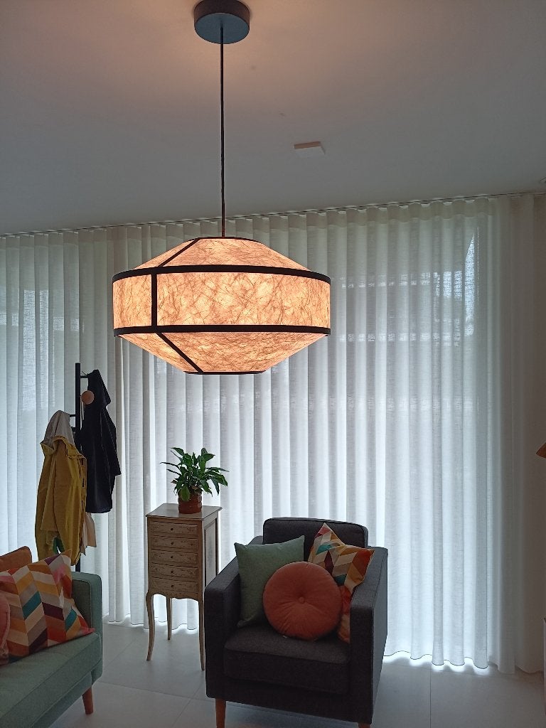 New Works Kite 1B Hanglamp Ø55 Wit/ Zwart, Ophalen, Kunststof, Hedendaags, Japandi, abstract, E27 (groot)