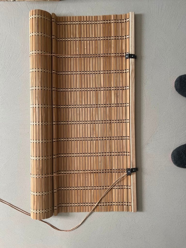 Rolgordijn bambou, Ophalen, 90 cm, 220 cm, Koordbediening