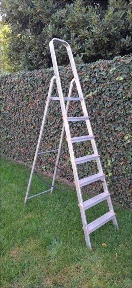 Aluminium Trapladder 7 treden, Doe-het-zelf en Bouw, Ophalen of Verzenden, Gebruikt, Ladder, 2 tot 4 meter