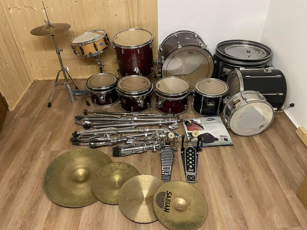 Drumstel Gretsch + Pearl, Muziek en Instrumenten, Drumstellen en Slagwerk, Ophalen, Gebruikt, Overige merken